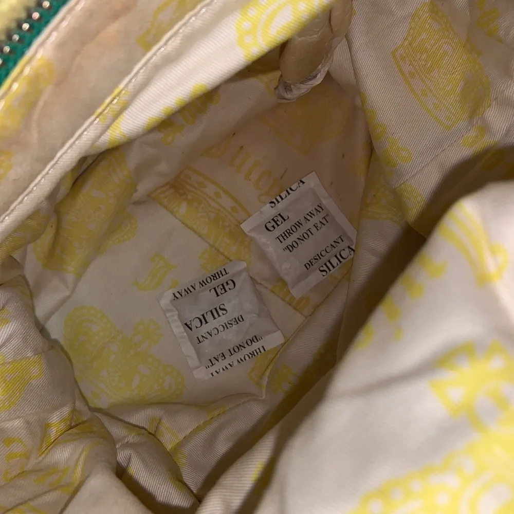 Original Juicy Couture Terry Cloth Drawstring Embroidered Handbag Purse